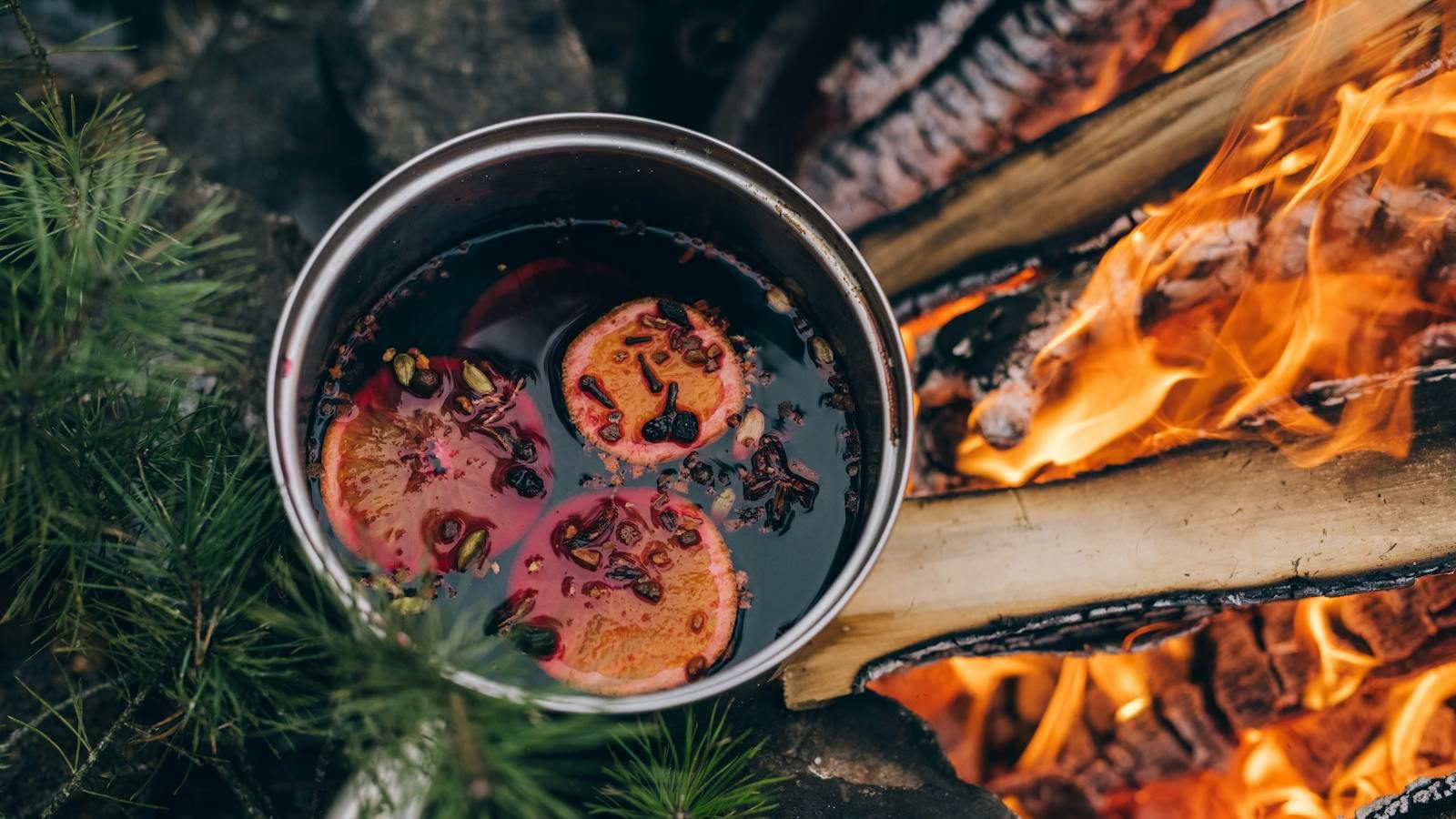 A Close-Up Shot of a Mulled Wine in a Pot